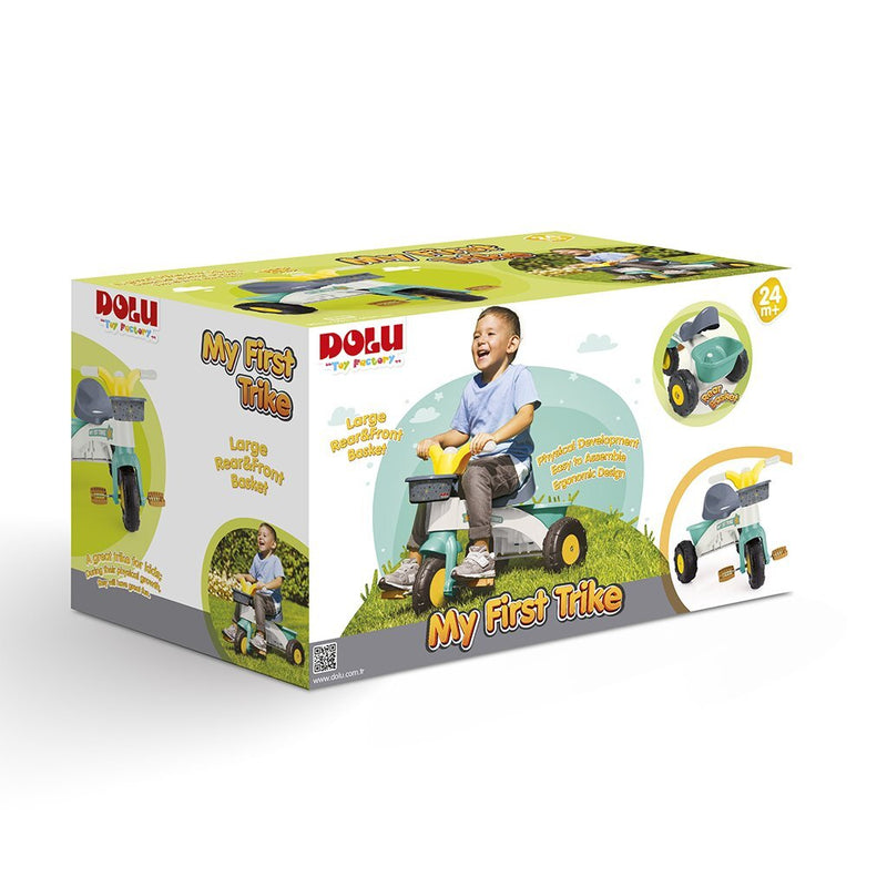 Load image into Gallery viewer, Dolu driewieler 70x47x70 cm groen geel wit grijs