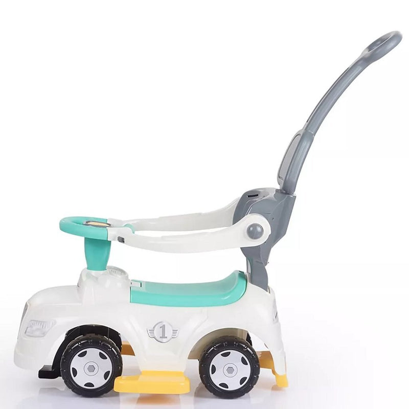 Load image into Gallery viewer, Dolu 3in1 loopauto met handgreep + toeter wit blauw grijs geel