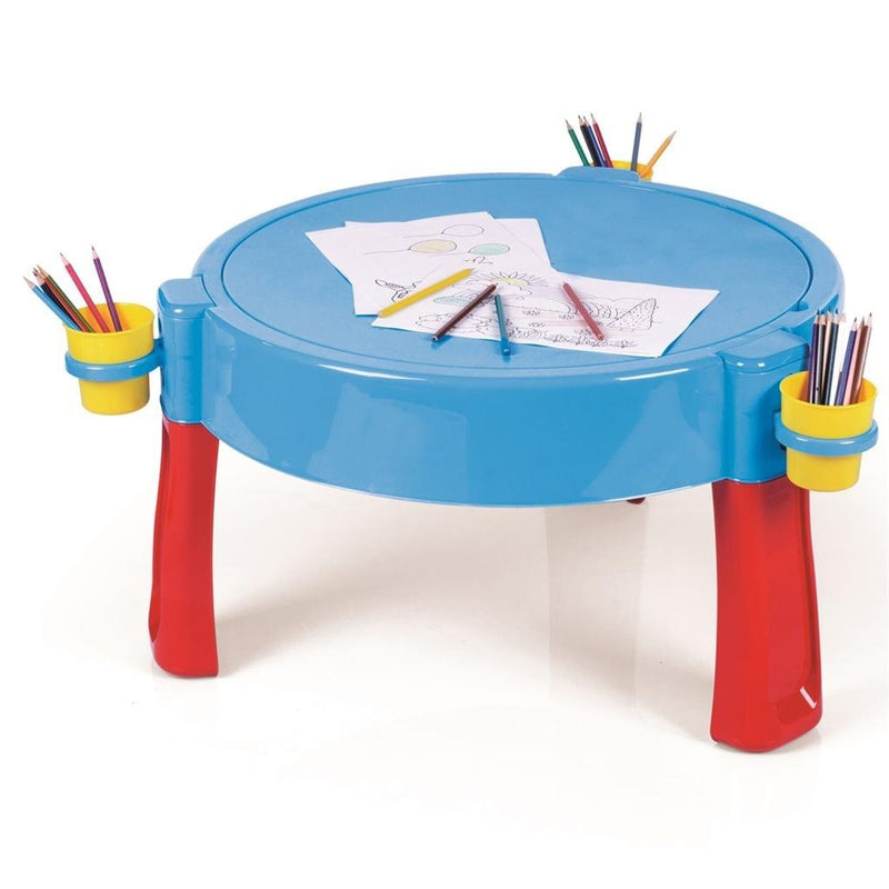 Chargez l'image dans la visionneuse de la galerie, Dolu 2-in-1 watertafel zandtafel met accessoires blauw rood geel 98x98x77cm