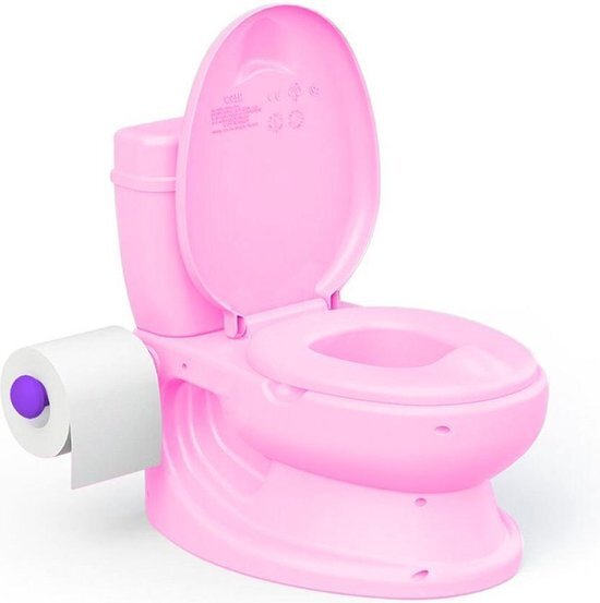Laden Sie das Bild in Galerie -Viewer, Dolu Dolu Educatief Kinder Toilet met Geluid Roze
