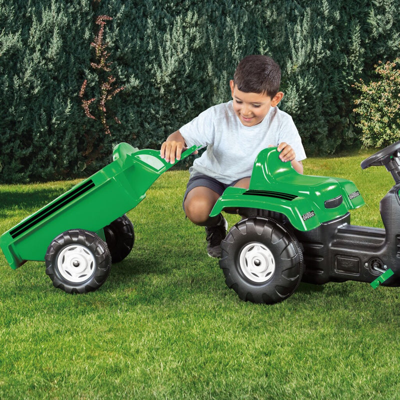 Chargez l'image dans la visionneuse de la galerie, Dolu traptractor met aanhanger voorlader claxon groen zwart
