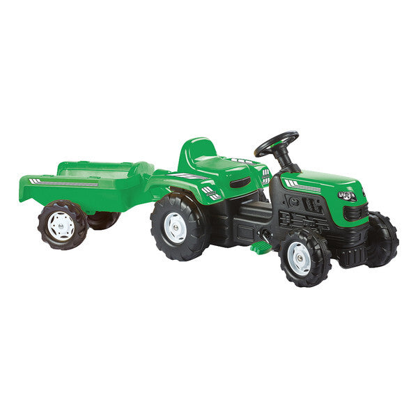 Load image into Gallery viewer, Dolu traptractor met aanhanger claxon groen zwart