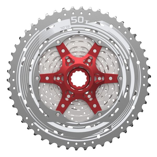 Load image into Gallery viewer, SunRace csmx8 cassette 11 speed 11-42 tands zilver in box