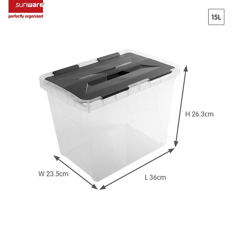 Load image into Gallery viewer, Sunware onyx opbergbox 15l transparant