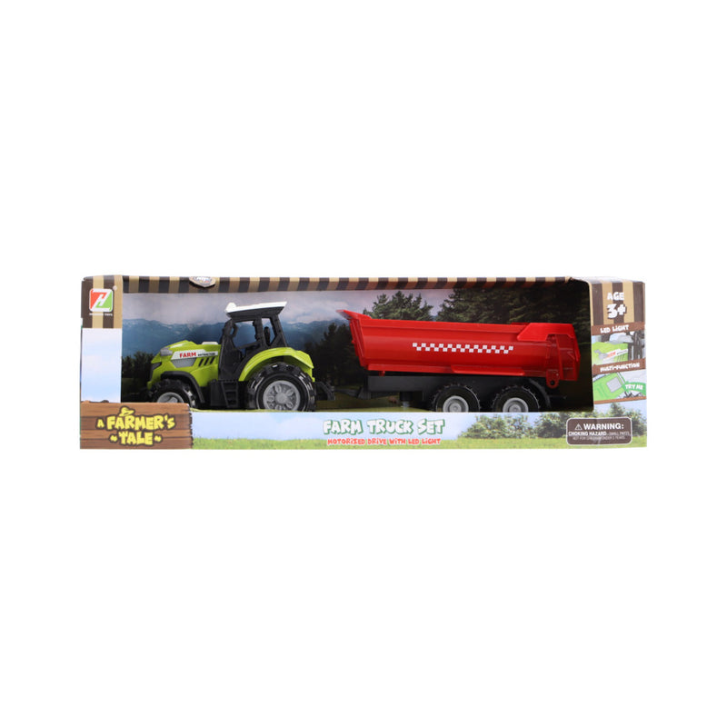 Afbeelding laden in galerijviewer, Overige Merken Tractor met Rode Aanhanger + Licht en Geluid