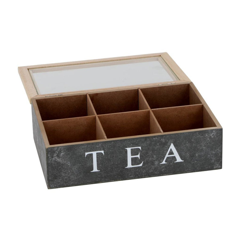Laden Sie das Bild in Galerie -Viewer, Daily home tea theedoos met 6 vakken mdf glas