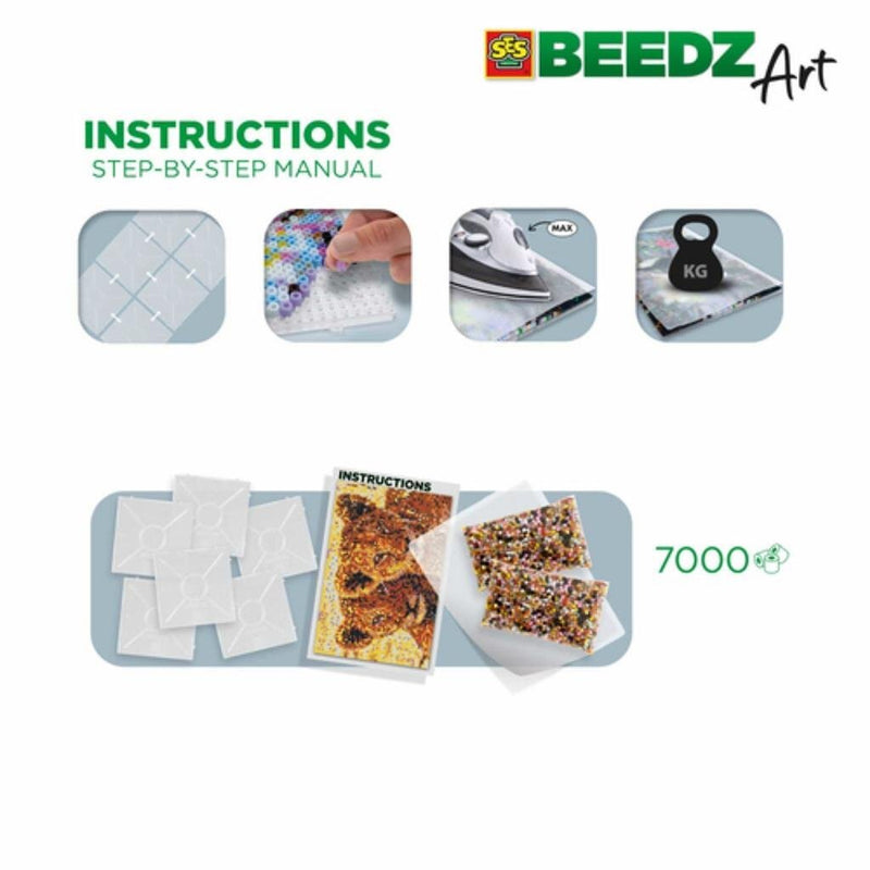 Load image into Gallery viewer, Ses creative beedz art strijkkralen leeuwenwelpen 30x45.5 cm 7000 stuks