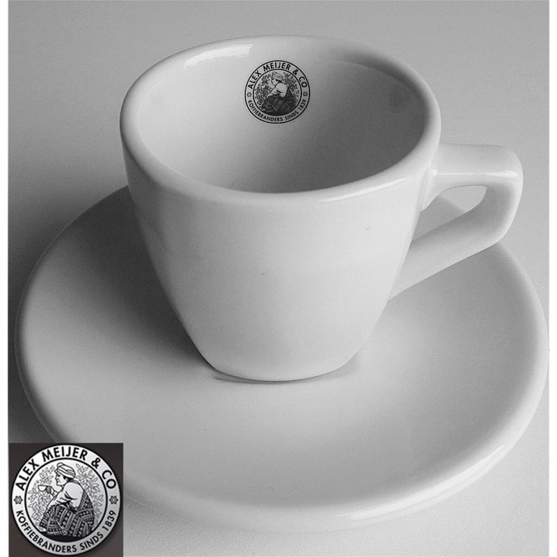 Load image into Gallery viewer, Intermezzo espresso kop en schotel alex meijer logo 3 stuks