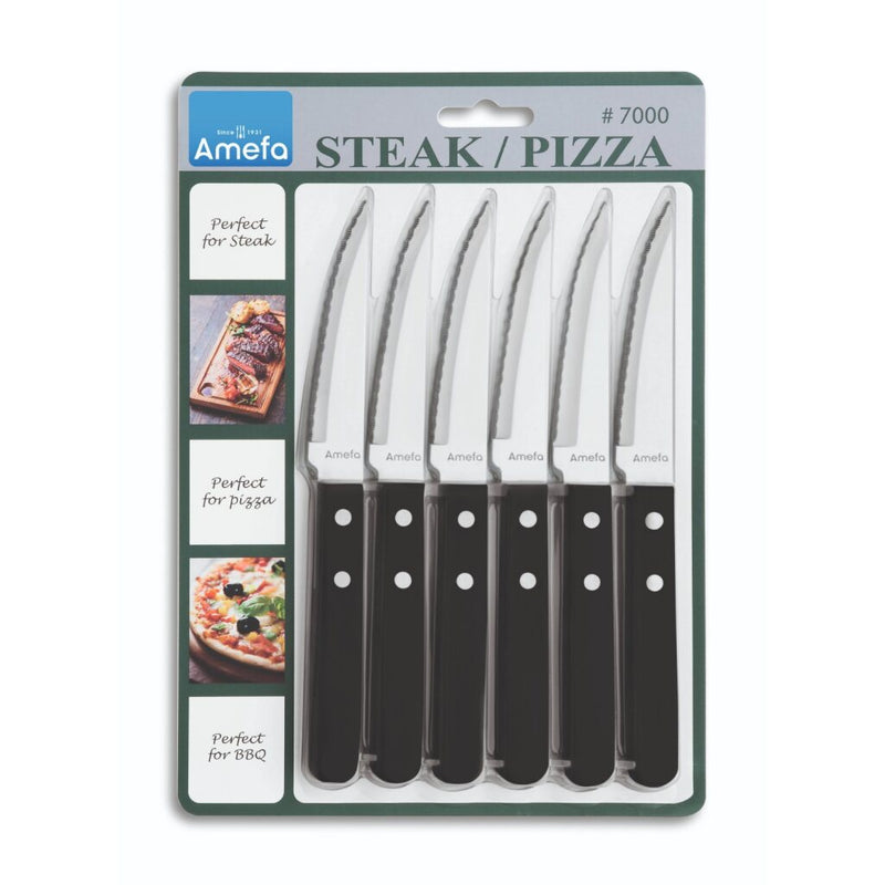 Load image into Gallery viewer, Amefa pizza steak messenset 6-delig zwart