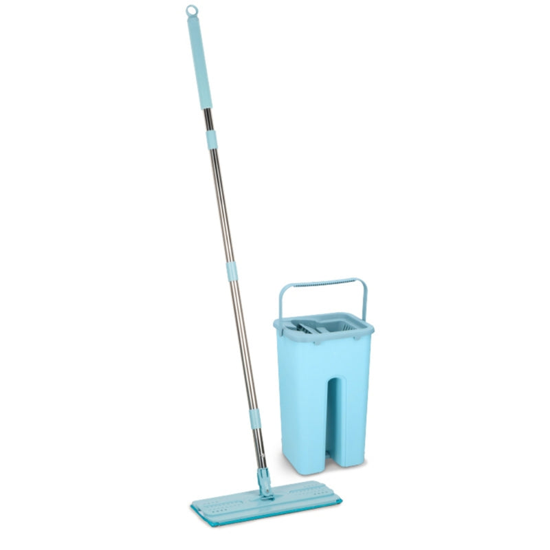 Load image into Gallery viewer, Alpina platte mop met emmer lichtblauw
