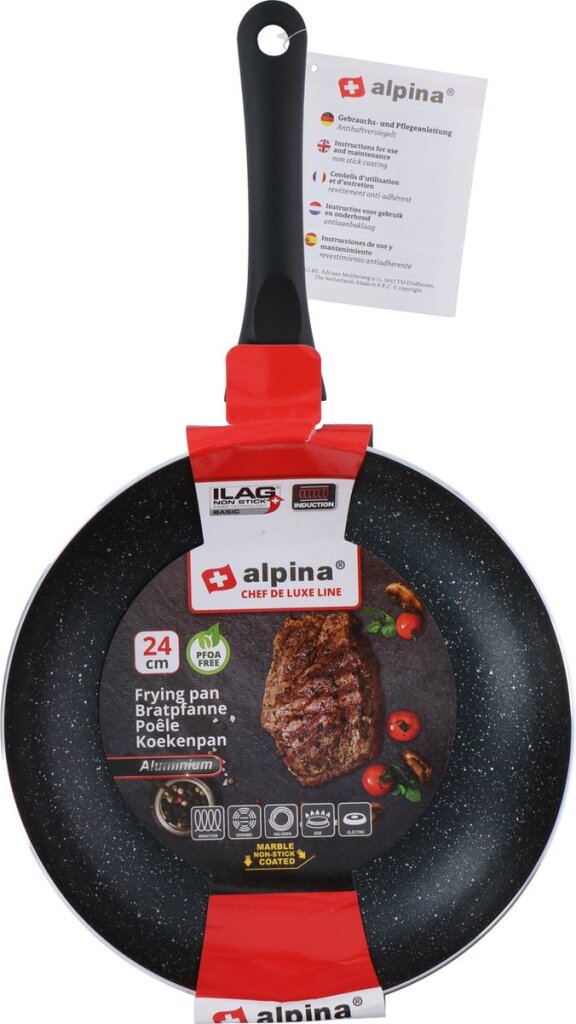 Load image into Gallery viewer, Alpina koekenpan bakpan alle warmtebronnen pfoa-vrij anti-aanbaklaagje gemarmerd oslash;24cm