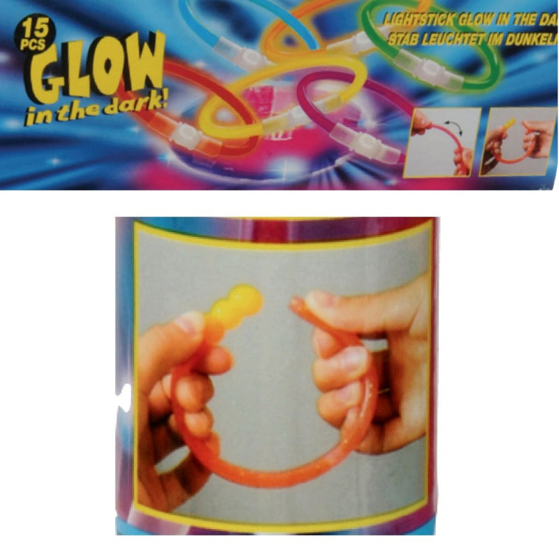 Load image into Gallery viewer, Basic glow in the dark sticks gloeiarmbandjes 15 stuks