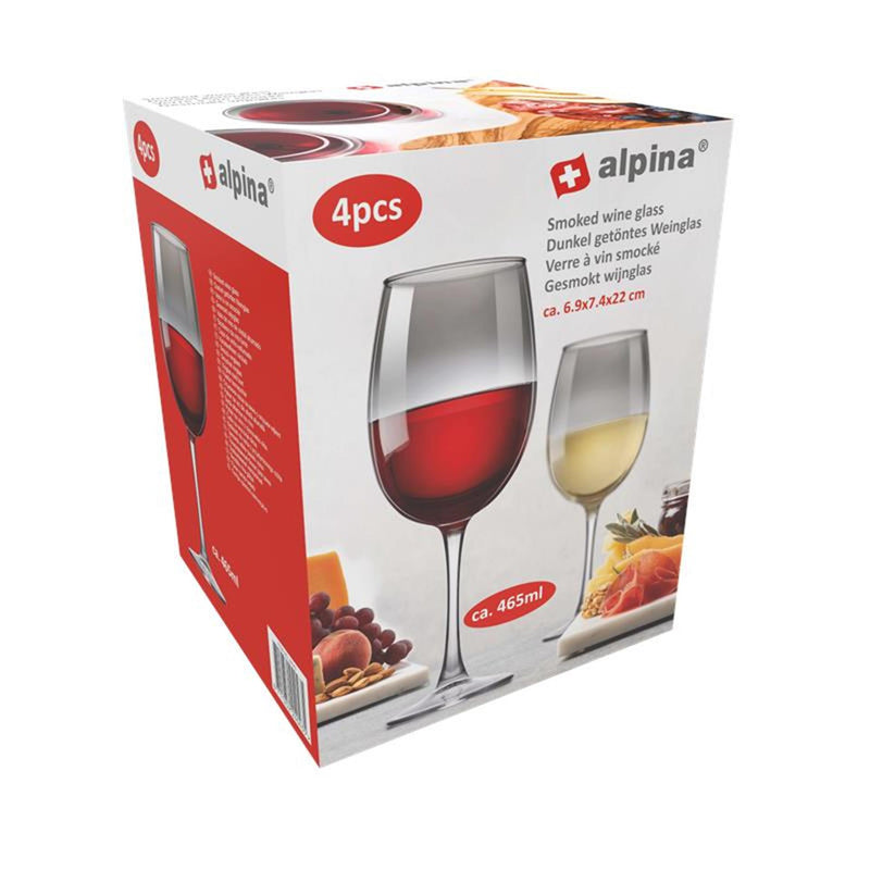 Laden Sie das Bild in Galerie -Viewer, Alpina wijnglazen set 4 stuks - wijn glazen smoked - geschikt voor rode en witte wijn - glasservies voor elke gelegenheid - glas