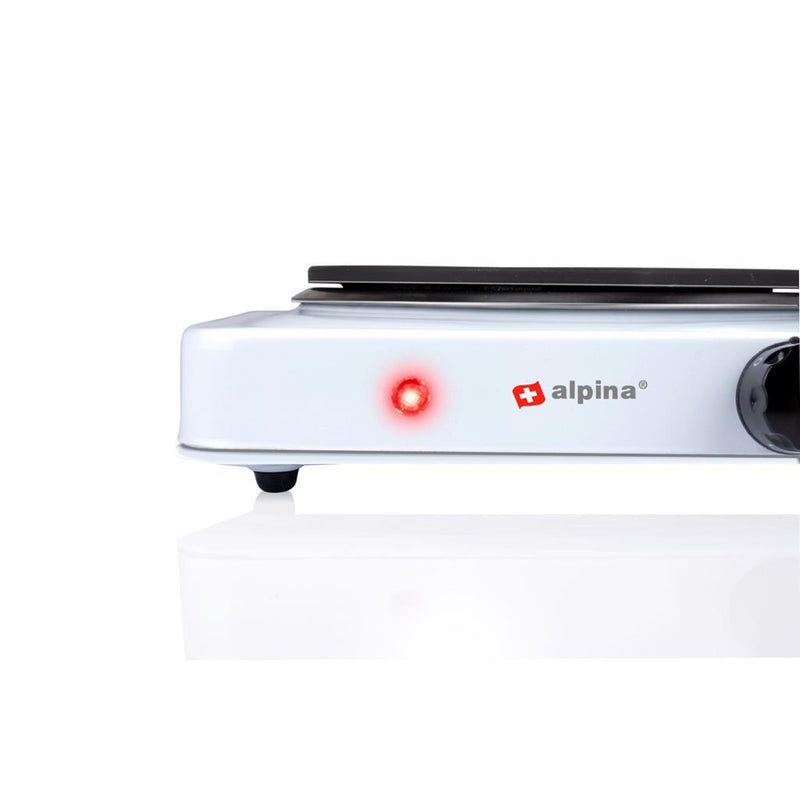 Load image into Gallery viewer, Alpina 1-pits elektrische kookplaat 1500w zwart wit