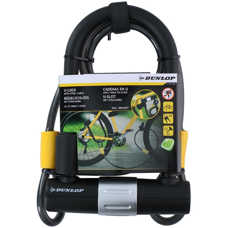 Cargue la imagen en el visor de la galería, Dunlop frame u-slot met kabel en houder