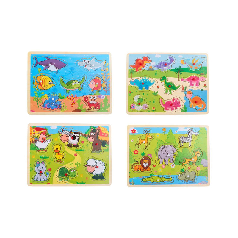 Laden Sie das Bild in Galerie -Viewer, Houten dieren puzzel 9pcs 30x22x1,5cm