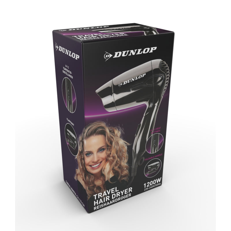 Load image into Gallery viewer, Dunlop Reis Föhn 1200W Zwart
