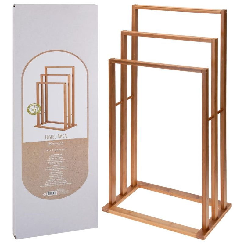 Load image into Gallery viewer, Bathroom Solutions Bathroom Solutions Handdoekenrek met 3 stangen bamboe