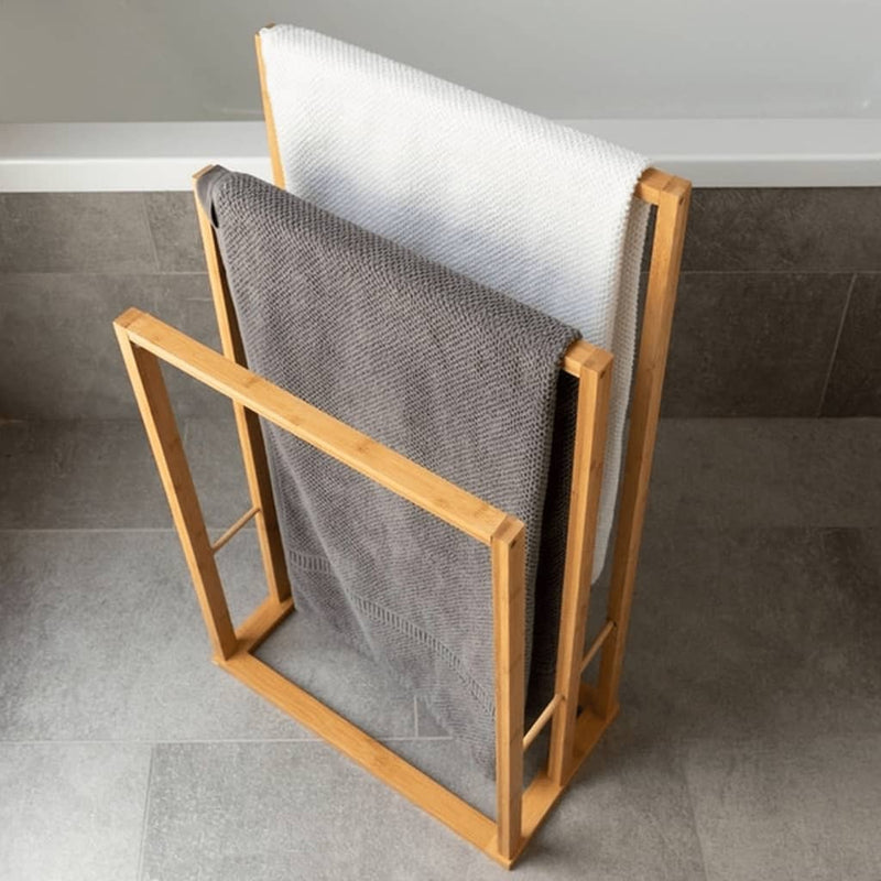 Load image into Gallery viewer, Bathroom Solutions Bathroom Solutions Handdoekenrek met 3 stangen bamboe