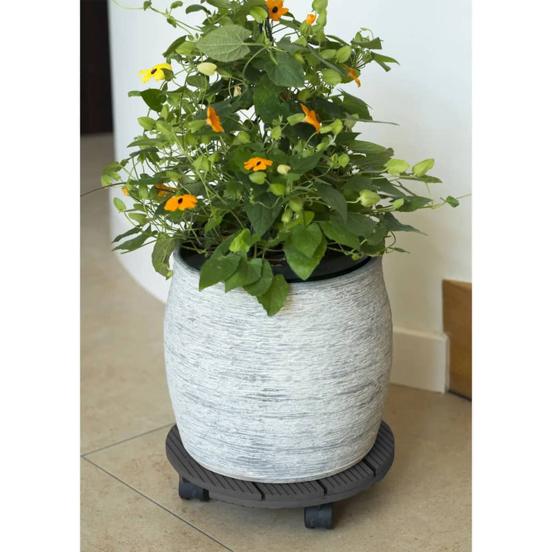 Load image into Gallery viewer, Nature plantentrolley rond ø30 cm antracietkleurig