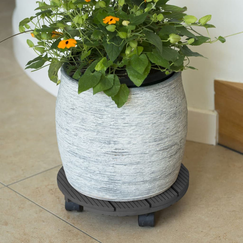 Load image into Gallery viewer, Nature plantentrolley rond ø30 cm antracietkleurig