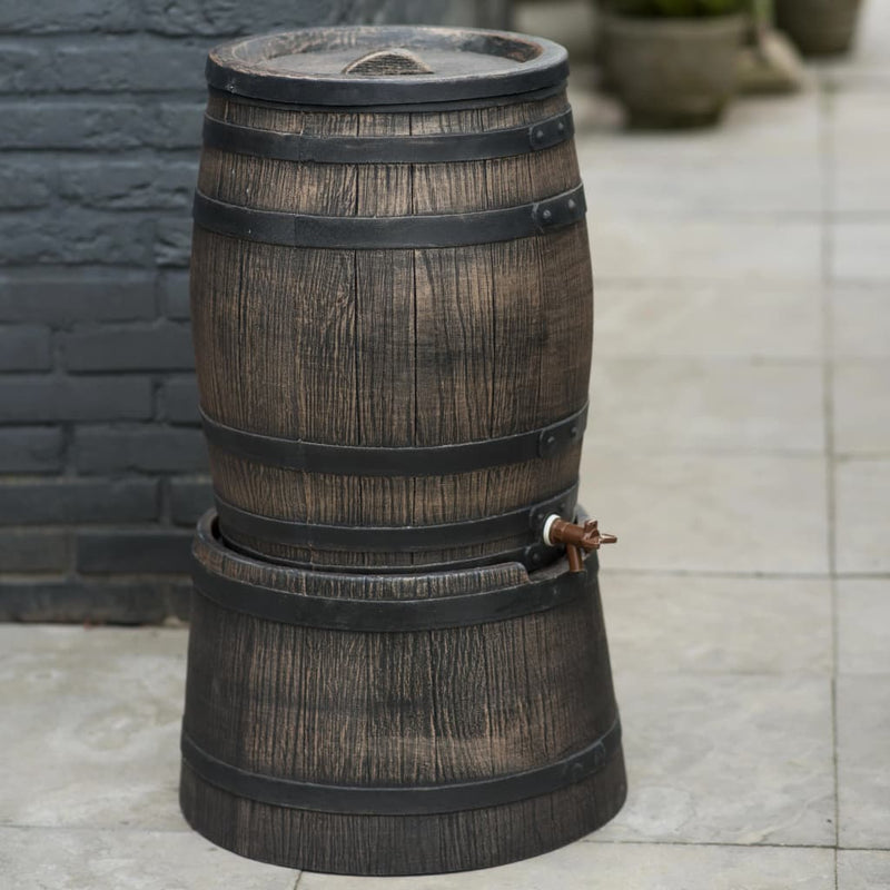 Load image into Gallery viewer, Nature standaard voor regenton met hout-look 45x28,5 cm bruin