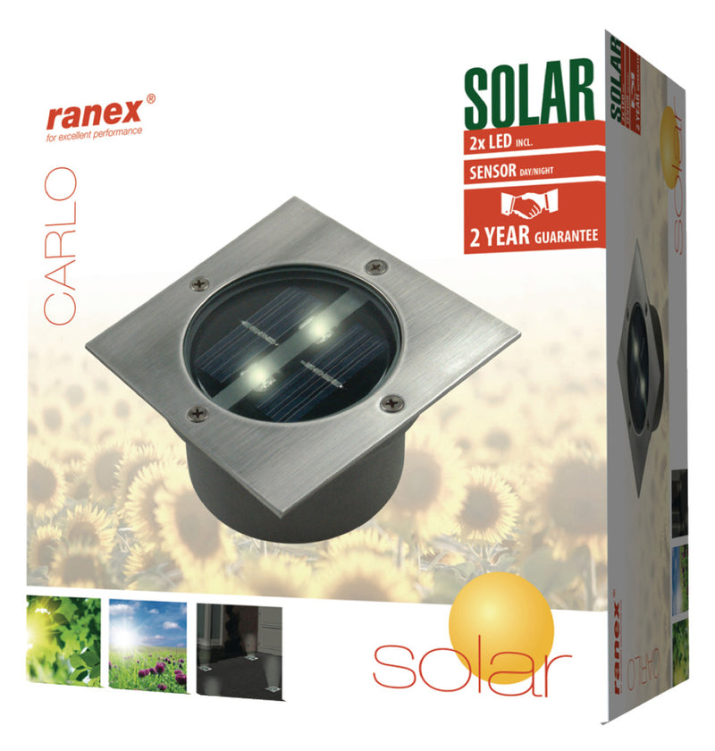 Afbeelding laden in galerijviewer, Ranex Ranex Ra-5000198 Vierkante Led Grondspot Geborsteld Rvs Glas (5000.198)
