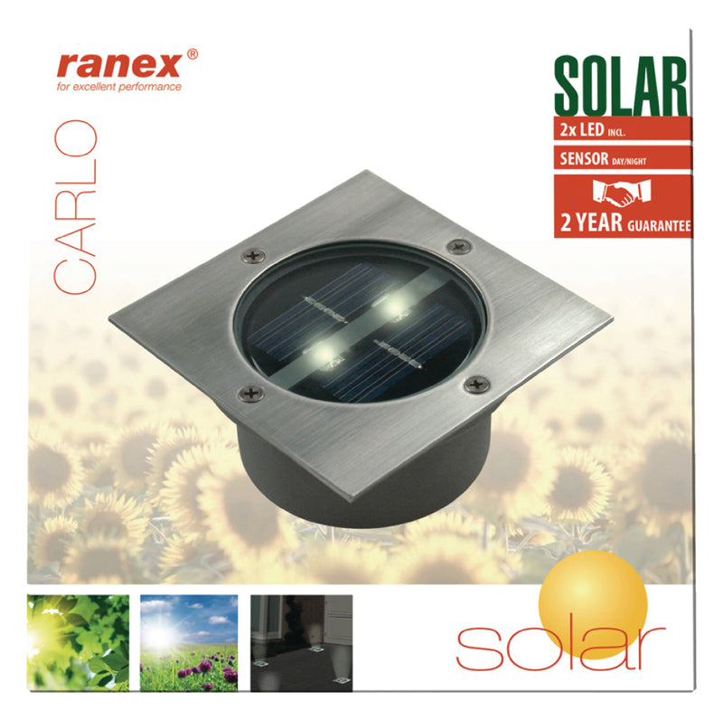 Afbeelding laden in galerijviewer, Ranex Ranex Ra-5000198 Vierkante Led Grondspot Geborsteld Rvs Glas (5000.198)