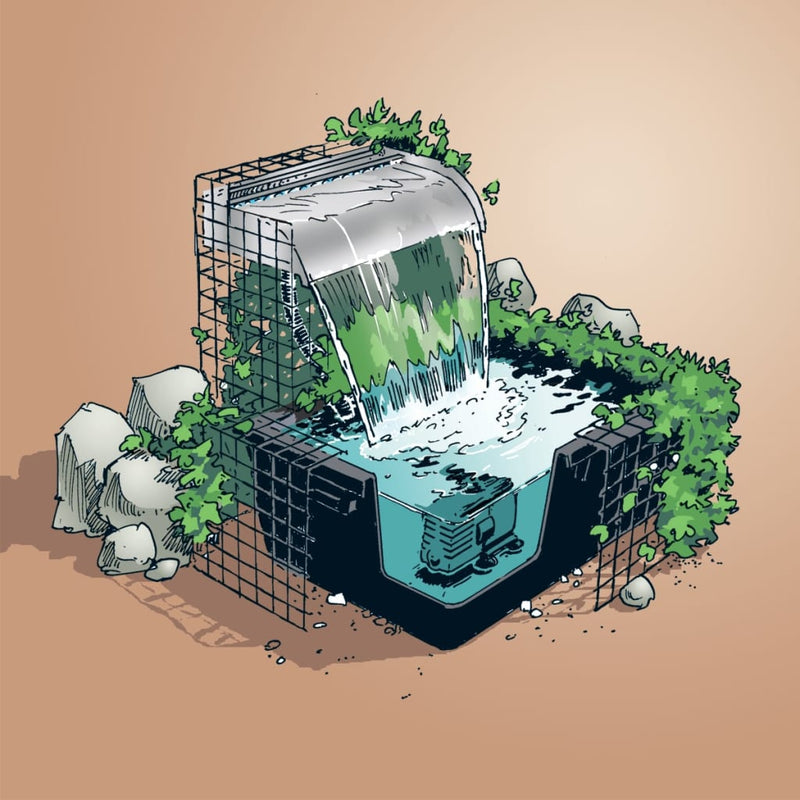 Load image into Gallery viewer, Ubbink waterval met led's nevada 60 cm roestvrij staal