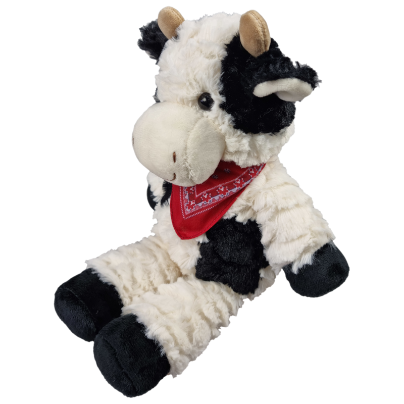 Cargue la imagen en el visor de la galería, Knuffelkoe met sjaaltje. 27 cm.