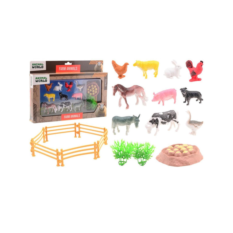 Load image into Gallery viewer, Johntoy boerderijdieren speelset 19-dlg in doos