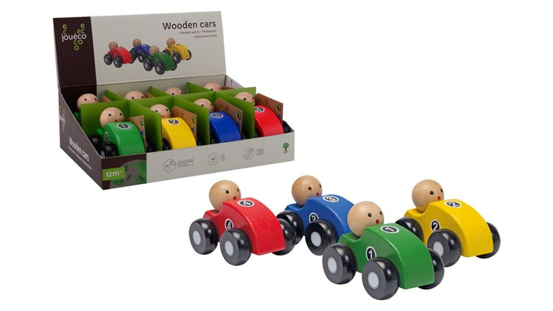 Afbeelding laden in galerijviewer, Houten auto's. 4 assortie. 3+