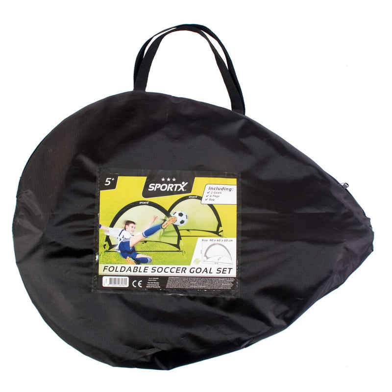 Load image into Gallery viewer, Sportx opvouwbare voetbaldoelen 90x60x60 cm 2 stuks zwart groen