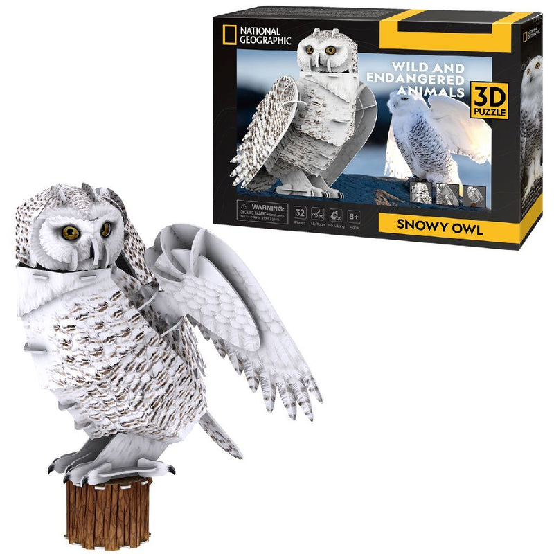 Load image into Gallery viewer, Cubic fun national geographic 3d puzzel sneeuwuil 32 stukjes