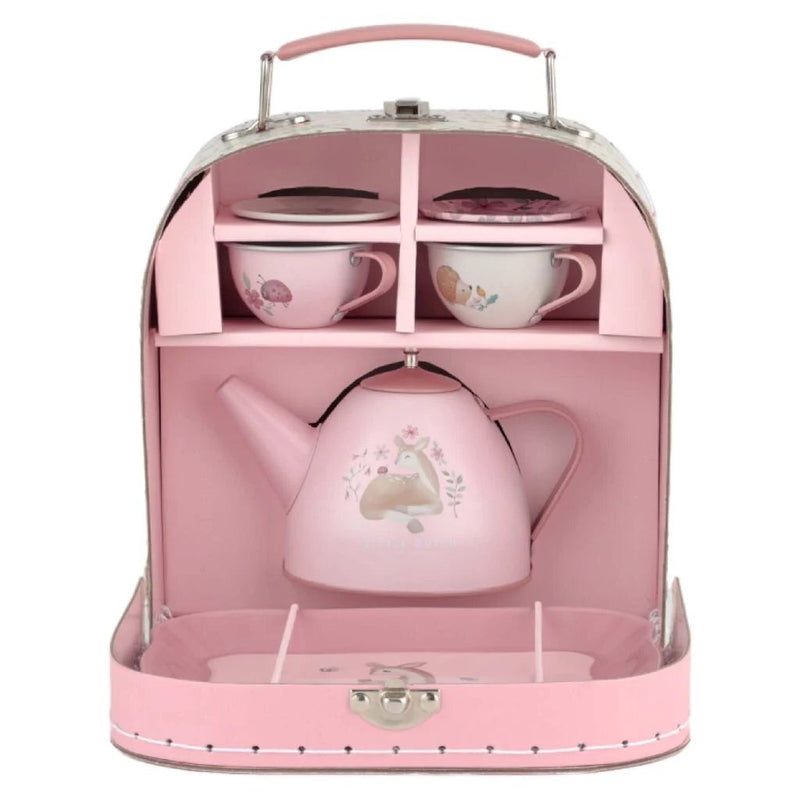 Load image into Gallery viewer, Rubo toys little dutch fairy garden tinnen theeservies in koffer