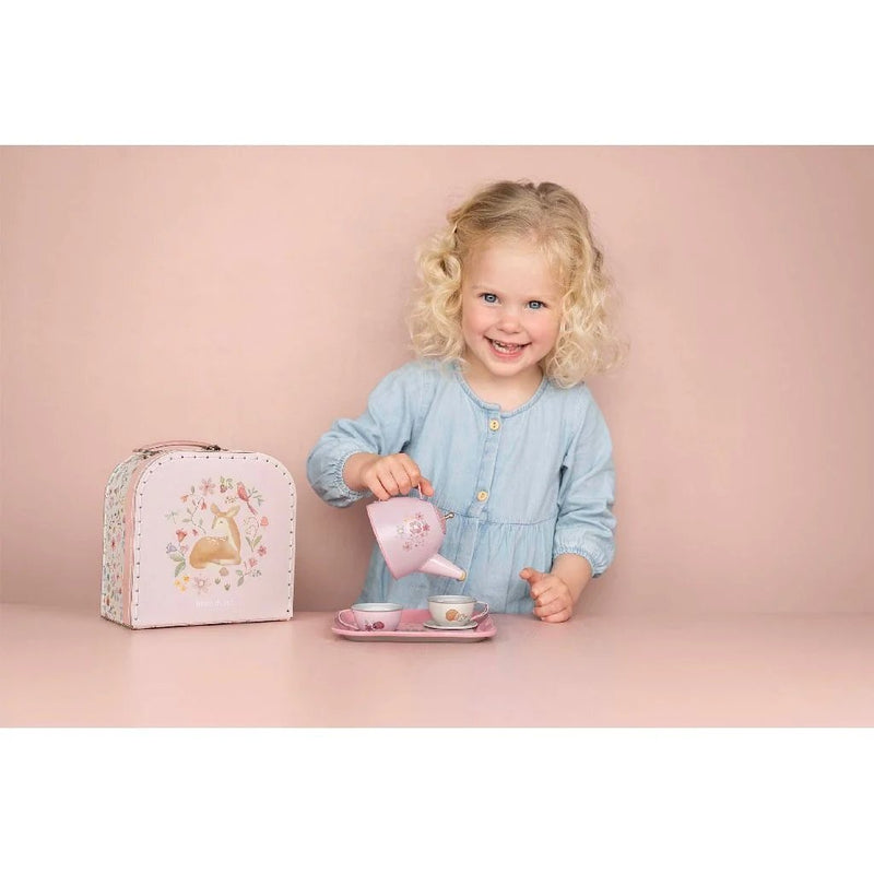 Load image into Gallery viewer, Rubo toys little dutch fairy garden tinnen theeservies in koffer