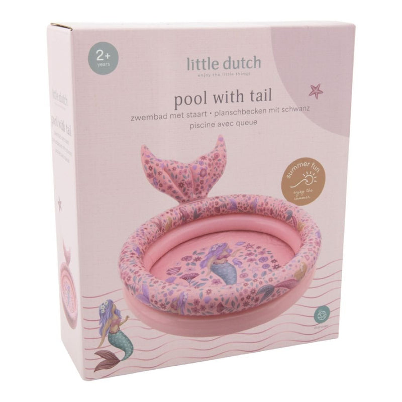 Afbeelding laden in galerijviewer, Little dutch dreamy mermaid zwembad met staart 80 cm roze