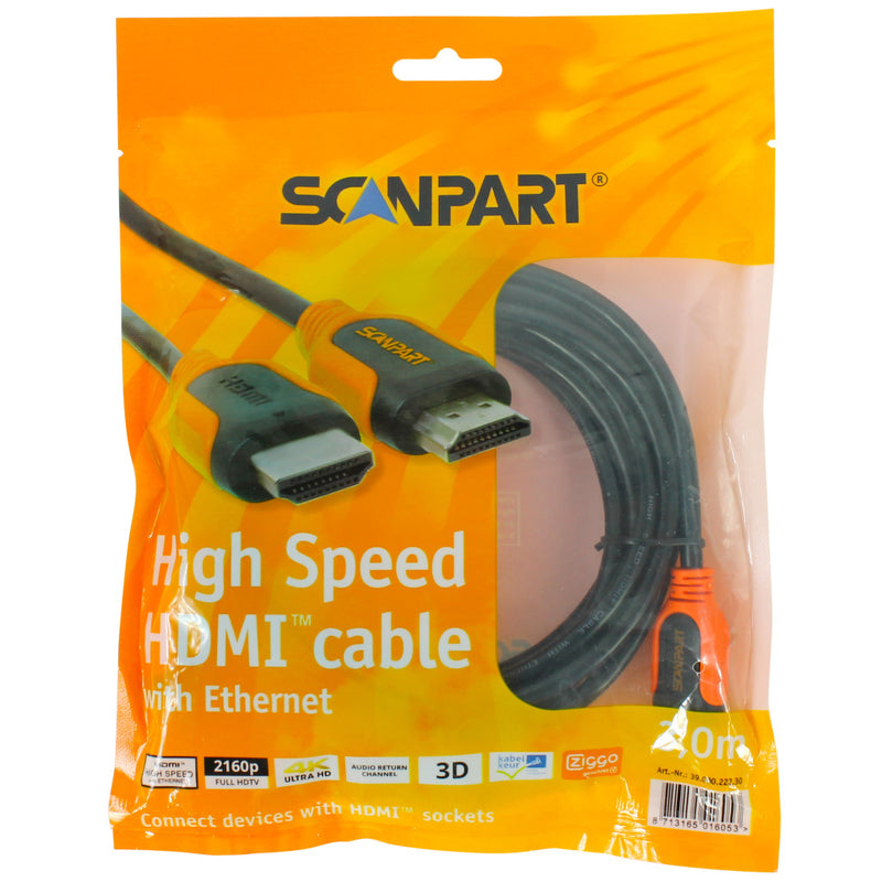 Load image into Gallery viewer, Scanpart hdmi kabel 3 m oranje zwart