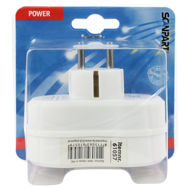 Load image into Gallery viewer, Scanpart tweewegstekker met randaarde wit