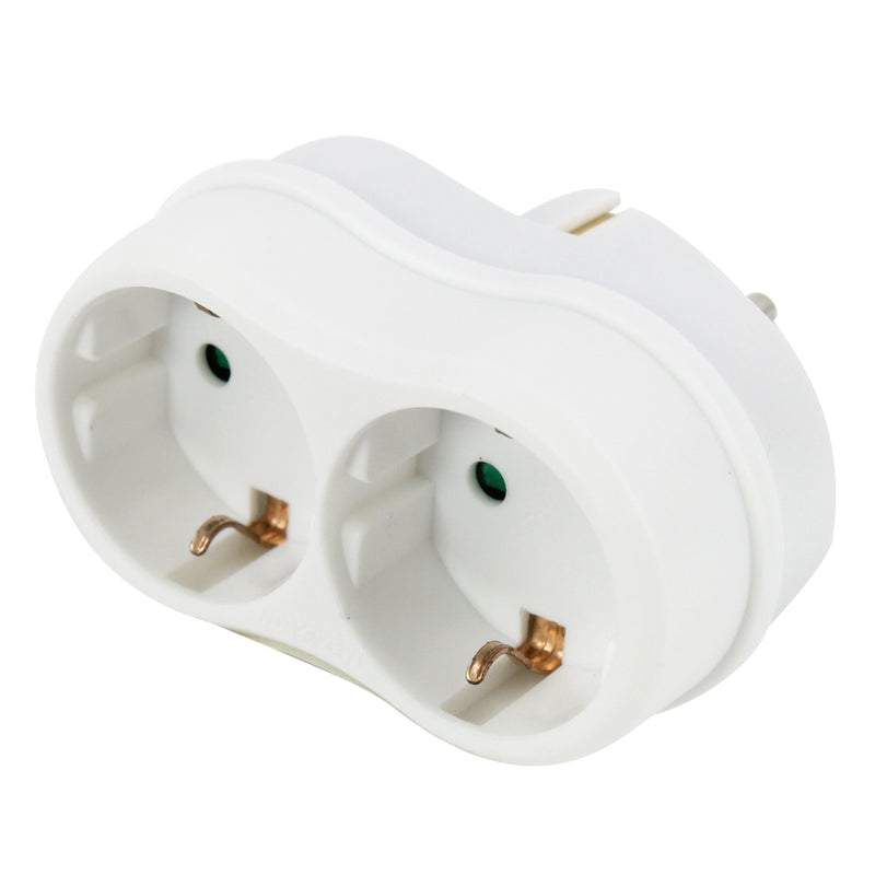 Load image into Gallery viewer, Scanpart tweewegstekker met randaarde wit