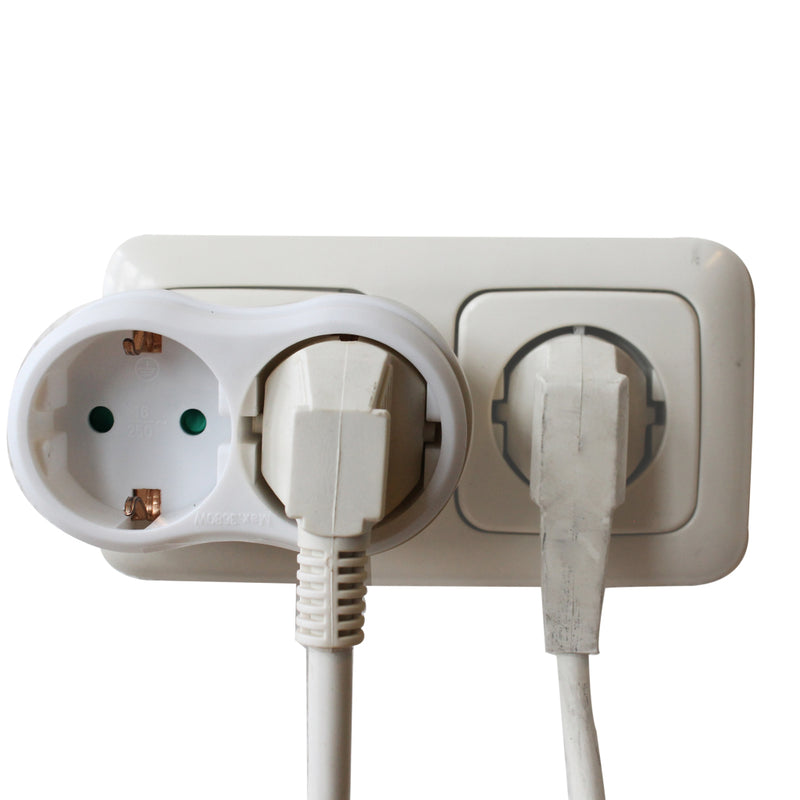 Load image into Gallery viewer, Scanpart tweewegstekker met randaarde wit