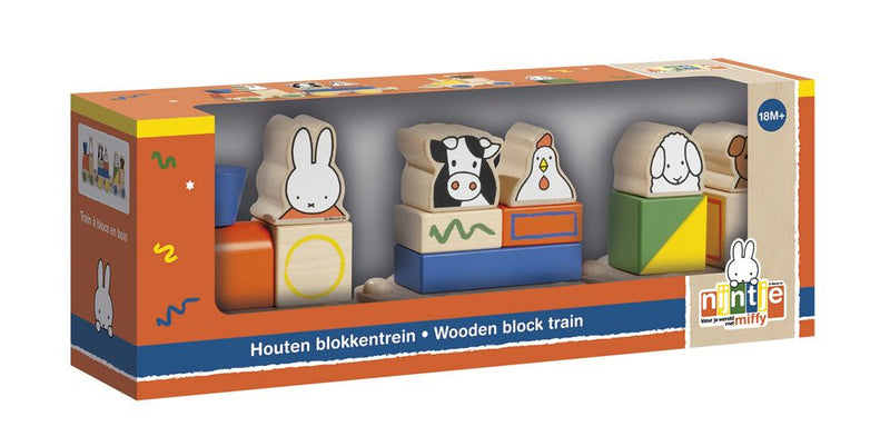 Afbeelding laden in galerijviewer, Bambolino nijntje houten speelgoed blokkentrein, trein met blokken - peuter kleuter educatief speelgoed - vanaf 1,5 jaar - toys cadeau tip