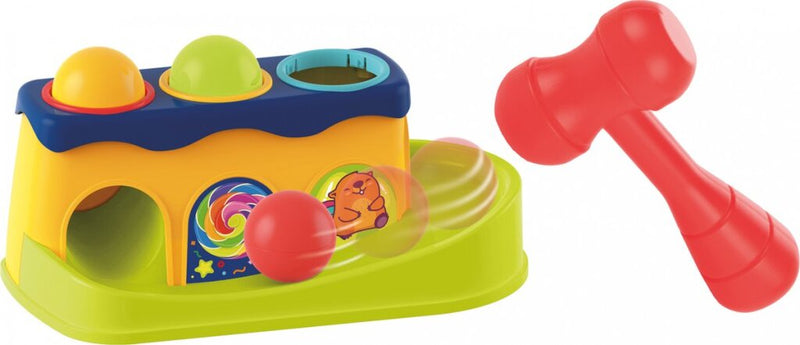 Load image into Gallery viewer, Little stars hamerbank met 3 rammelballen