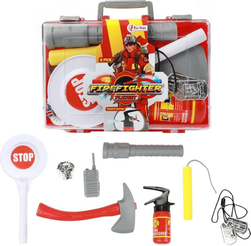 Load image into Gallery viewer, Toi-toys toi toys fire fighter brandweerkoffer met accessoires 25x16x6cm