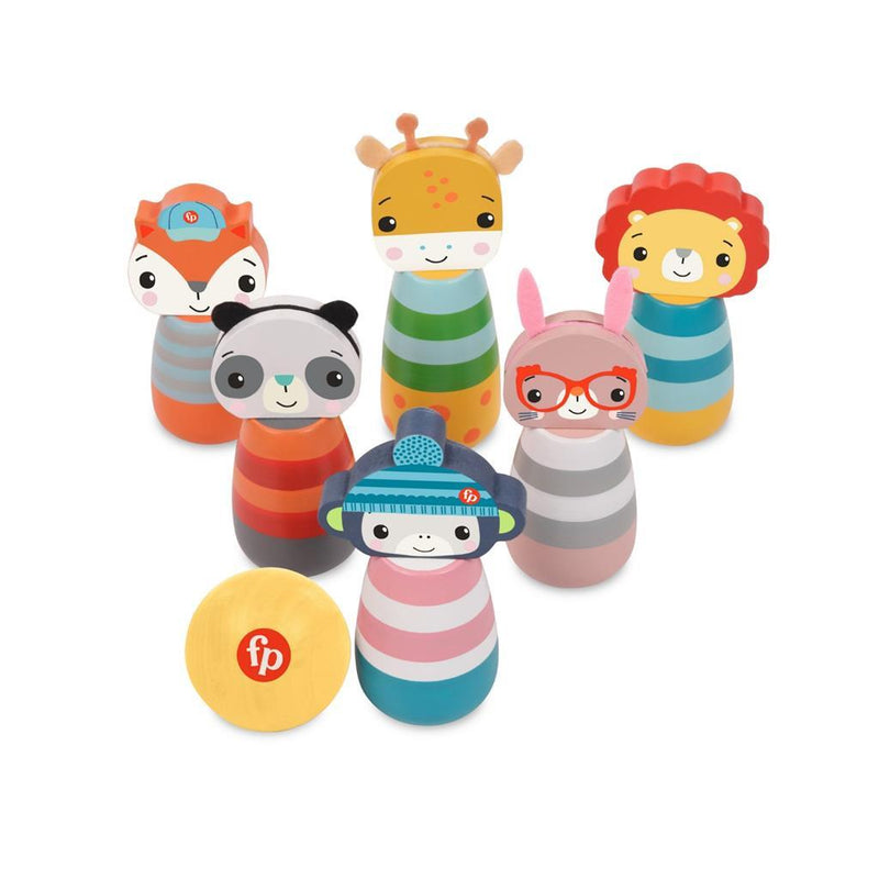 Load image into Gallery viewer, Fisher price houten kegelspel dieren