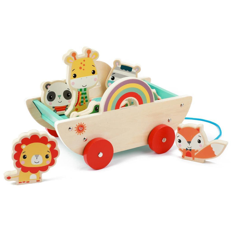 Load image into Gallery viewer, Fisher Price Bolderkar met Dieren Hout