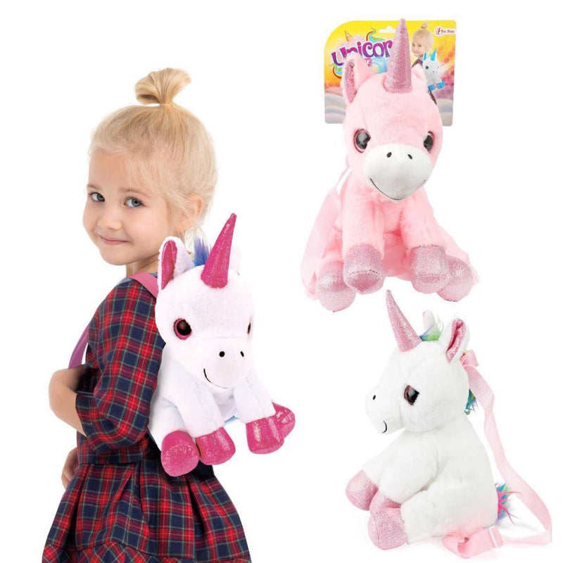 Load image into Gallery viewer, Toi-toys eenhoorn knuffel rugzak 30 cm