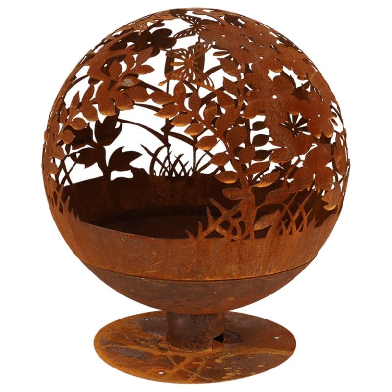 Load image into Gallery viewer, Esschert design vuurkorf lasergesneden bloemen roestkleurig ff294