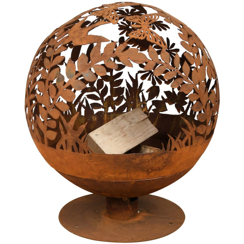 Load image into Gallery viewer, Esschert design vuurkorf lasergesneden bloemen roestkleurig ff294