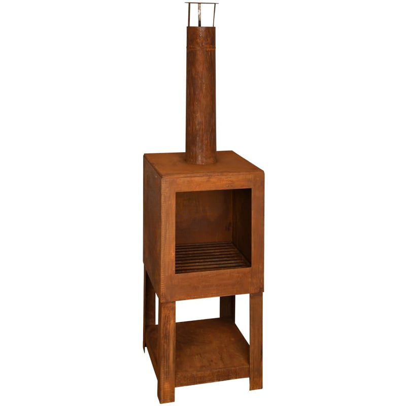 Load image into Gallery viewer, Esschert design tuinhaard met houtopslag roestkleurig ff298